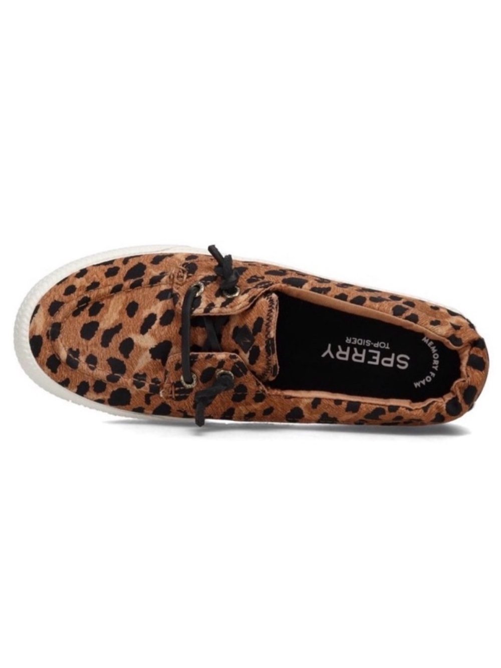 Sperry Leopard Print Boat Shoe in Brown and Black